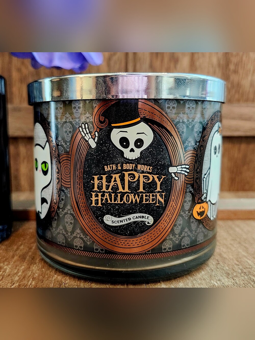 B&BW 2017 Happy Halloween Sweet Cinnamon Pumpkin Candle, RARE COLLECTIBLE